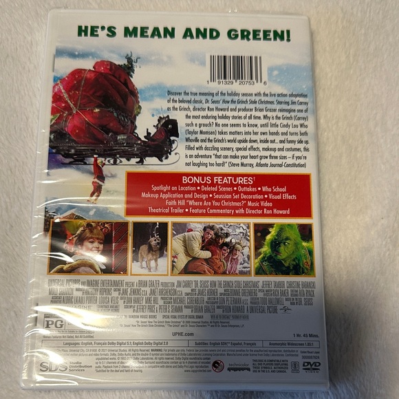 How The Grinch Stole Christmas (Grinchmas Edition) DVD - Green & Red - Picture 2 of 2